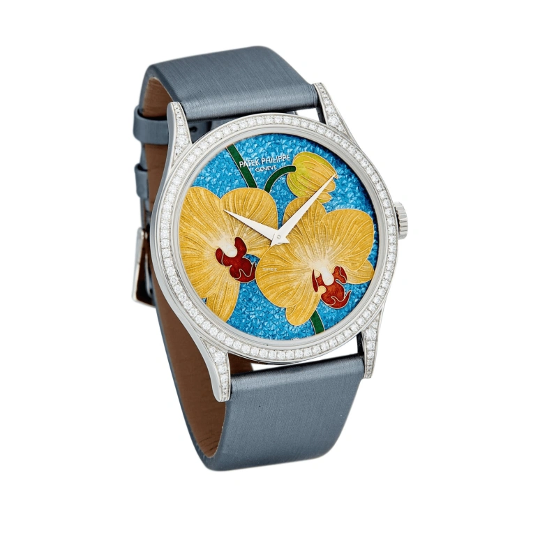 Patek Philippe,Calatrava 38mm,38mm,Platinum,Multi-Color,Blue,Yellow,Automatic,48hours,In-house Caliber,5077,5077/100P-017