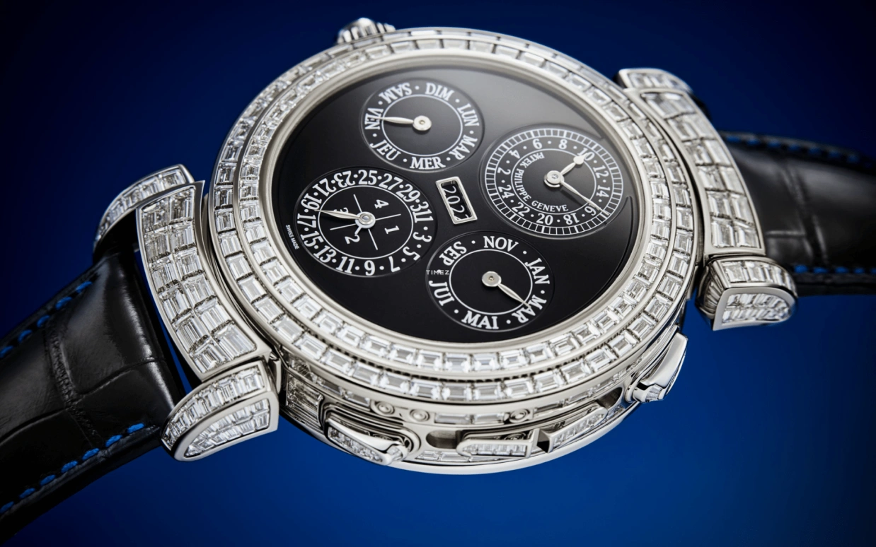Patek Philippe,Grand Complications 49.40mm,49.40mm,White Gold,Black,Handwound,Moonphase,Perpetual Calendar,Leap Year,Month,72hours,In-house Caliber,6300,6300/401G-001