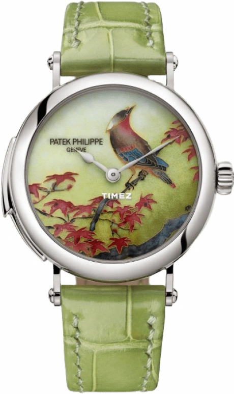 Patek Philippe,Calatrava 33.70mm,33.70mm,White Gold,Multi-Color,Green,Red,Automatic,Minute Repeater,48hours,7000,7000/50G-011