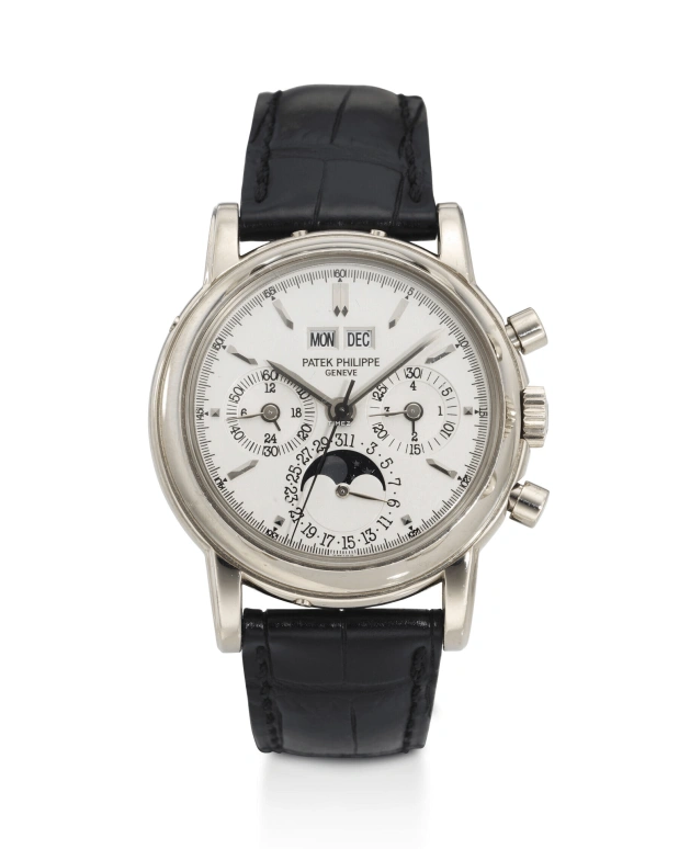 Patek Philippe,Grand Complications 36mm,36mm,White Gold,Silver,Handwound,Chronograph,Moonphase,Perpetual Calendar,Leap Year,60hours,In-house Caliber,3970EG,3970EG-023