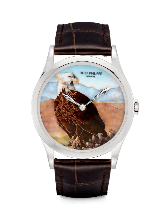 Patek Philippe,Calatrava 38mm,38mm,Platinum,Multi-Color,Brown,Blue,Automatic,48hours,In-house Caliber,5077P,5077P-031