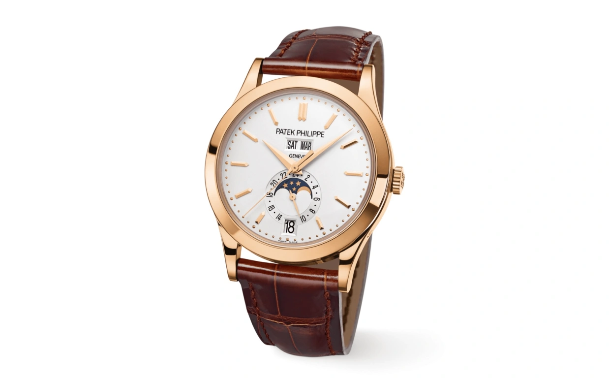 Patek Philippe,Complications 38.50mm,38.50mm,Rose Gold,Silver,Automatic,Moonphase,Annual Calendar,Month,Date,45hours,In-house Caliber,5396R,5396R-011