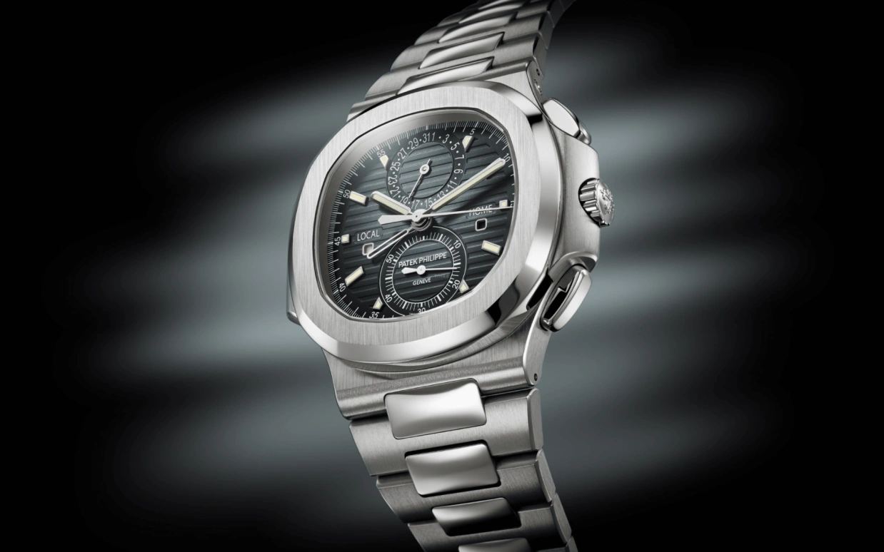 Patek Philippe,Nautilus 40.50mm,40.50mm,Stainless Steel,Gradient,Black,Blue,Automatic,Day,Dule Time,5990,5990/1A-011