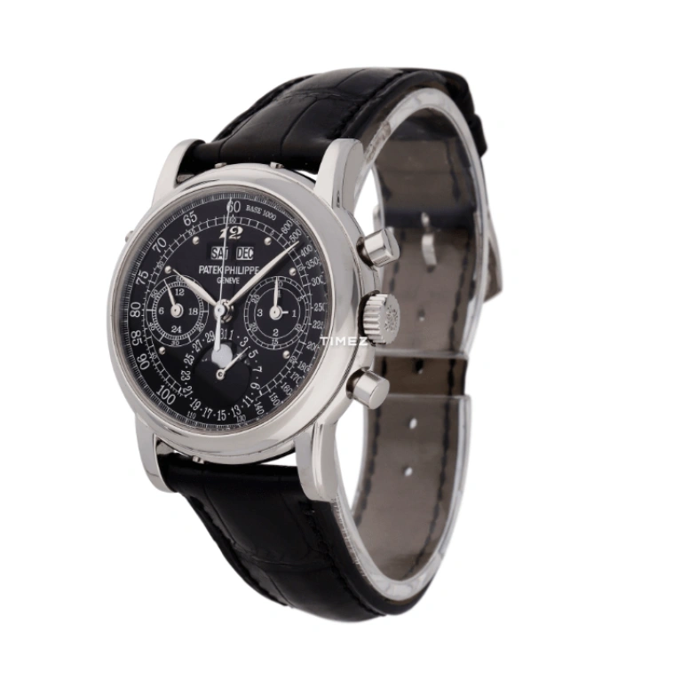 Patek Philippe,Grand Complications 36mm,36mm,Platinum,Black,Handwound,Chronograph,Moonphase,Perpetual Calendar,Leap Year,60hours,In-house Caliber,3970EP,3970EP-046