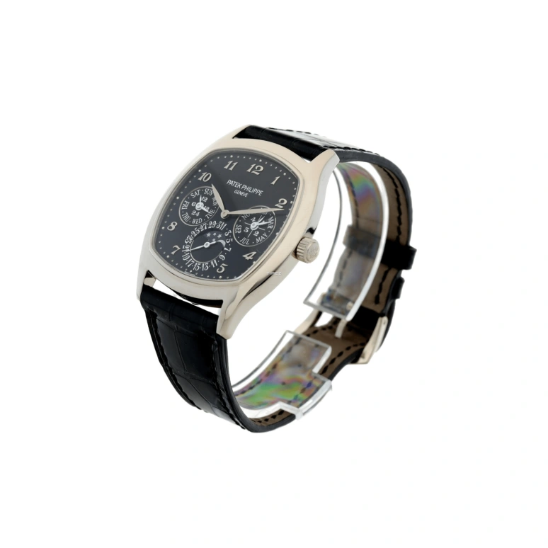 Patek Philippe,Grand Complications 37x44.60mm,37x44.60mm,White Gold,Black,Automatic,Moonphase,Perpetual Calendar,Leap Year,Month,48hours,In-house Caliber,5940G,5940G-010