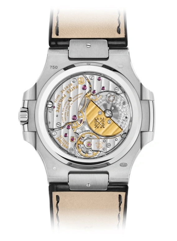 Patek Philippe,Nautilus 40mm,40mm,White Gold,Grey,Automatic,Moonphase,Day,Power Reserve Indicator,5712G,5712G-001