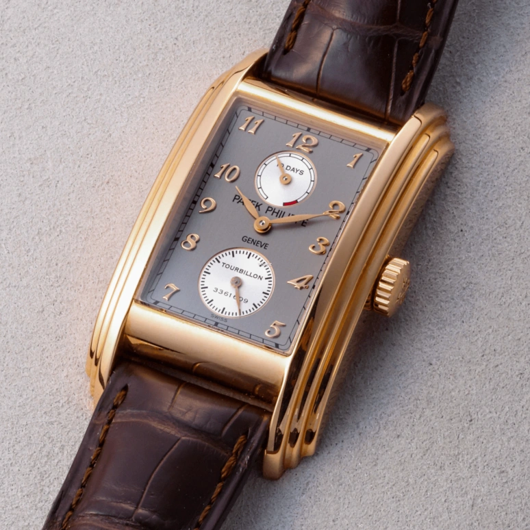 Patek Philippe,Grand Complications 29.60x51.70mm,29.60x51.70mm,Rose Gold,Grey,Handwound,Power Reserve Indicator,Tourbillon,5101R,5101R-001