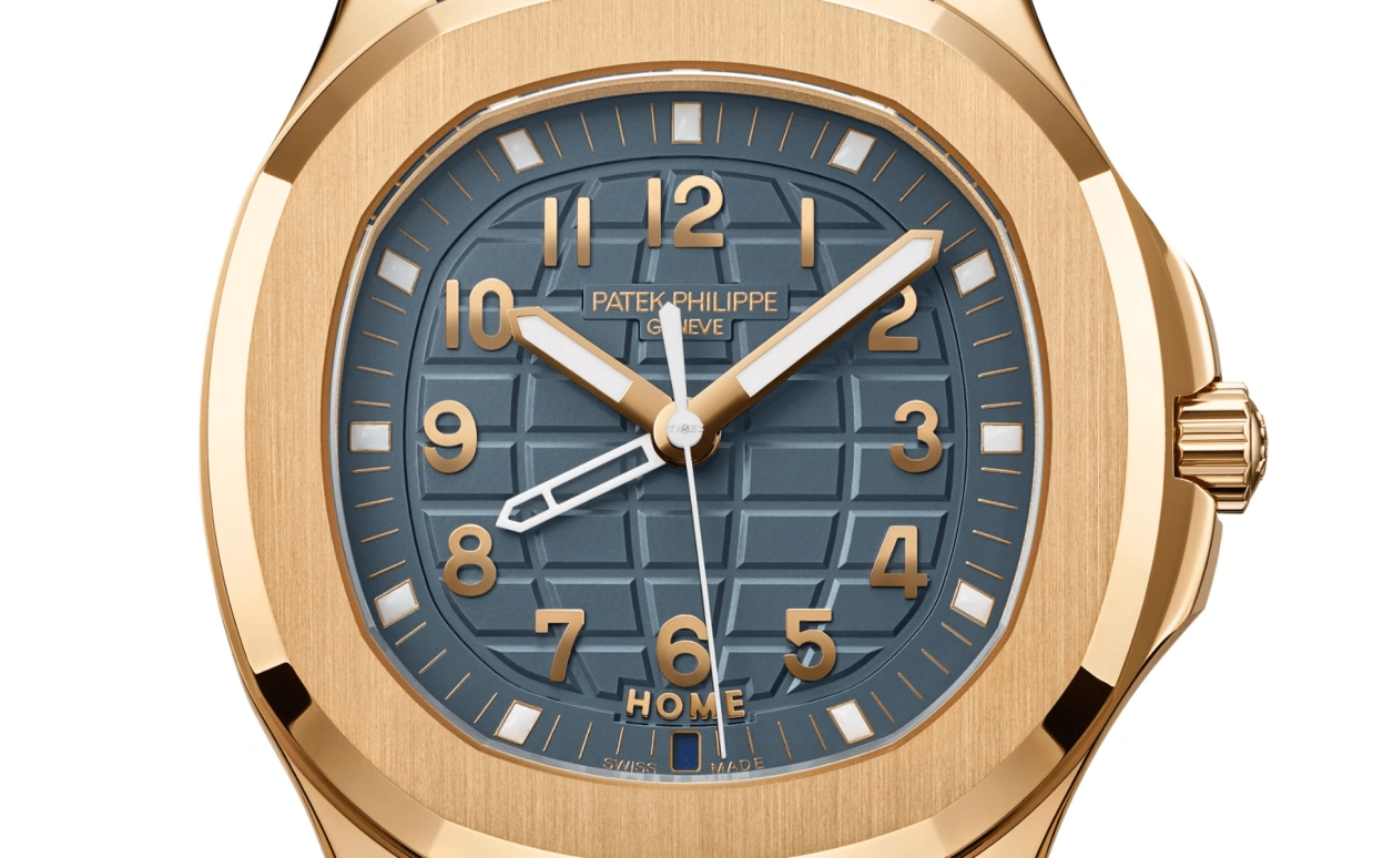 Patek Philippe,Aquanaut 38.80mm,38.80mm,Rose Gold,Grey,Blue,Quartz,Dule Time,Day / Night Indication,5269R,5269R-001