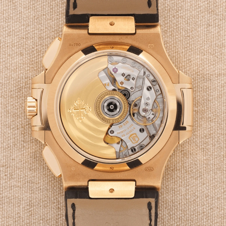 Patek Philippe,Nautilus 40mm,40mm,Rose Gold,Black,Automatic,Chronograph,Day,5980,5980/12R-010