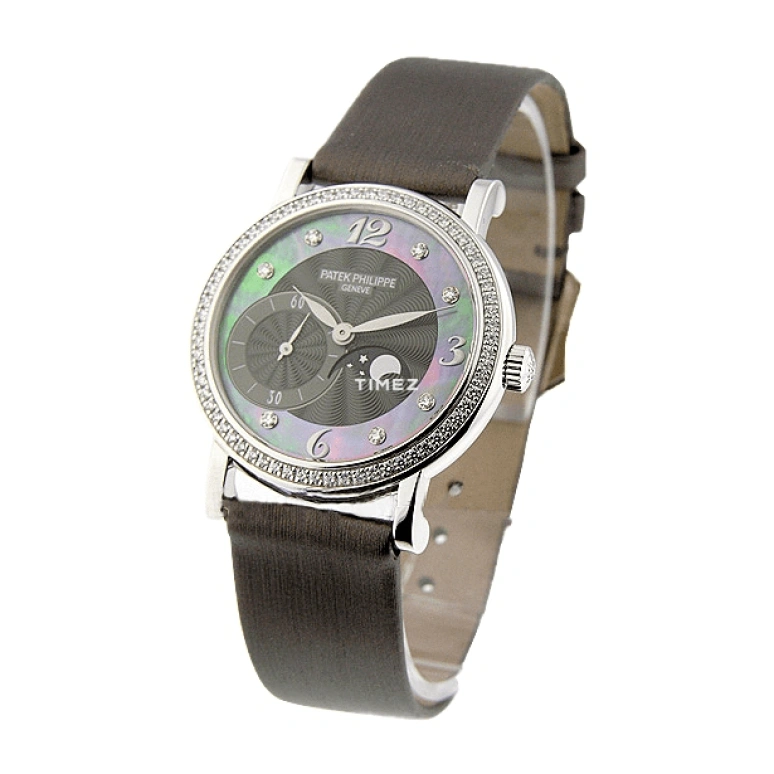 Patek Philippe,Complications 31mm,31mm,White Gold,Black,Handwound,Moonphase,38hours,4958G,4958G-010