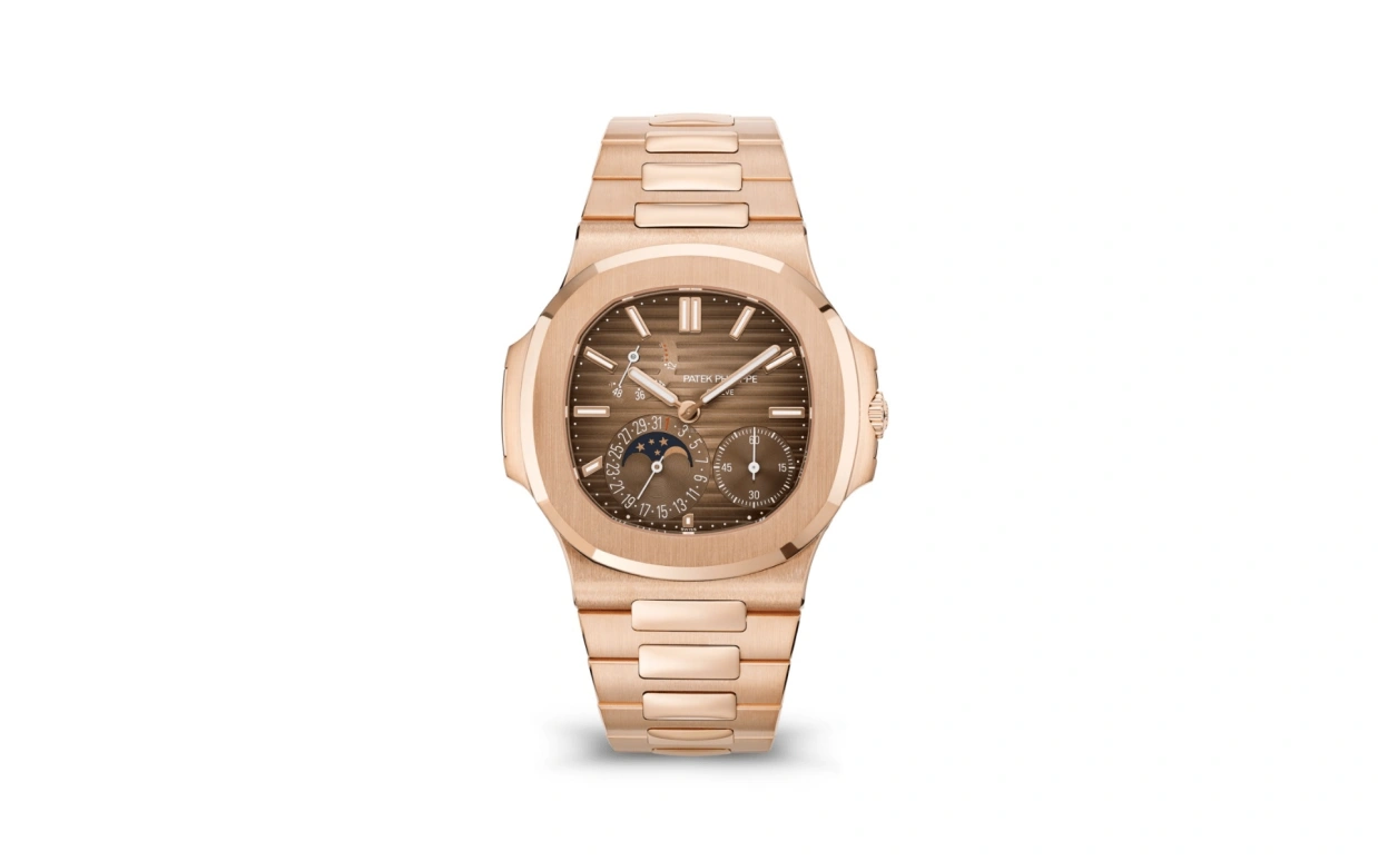 Patek Philippe,Nautilus 40mm,40mm,Rose Gold,Coffee,Gradient,Brown,Automatic,Moonphase,Day,Power Reserve Indicator,Odell Cornelious Beckham,Odell Beckham Jr.,Jack Grealish,Sfera Ebbasta,Lionel Messi,LeBron James,Ben Simmons,La Pulga,GOAT,OBJ,5712,5712/1R-001