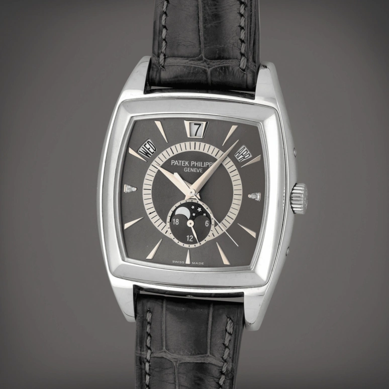 Patek Philippe,Complications 38x51mm,38x51mm,Platinum,Black,Grey,Automatic,Moonphase,Annual Calendar,Month,Date,45hours,In-house Caliber,5135P,5135P-001