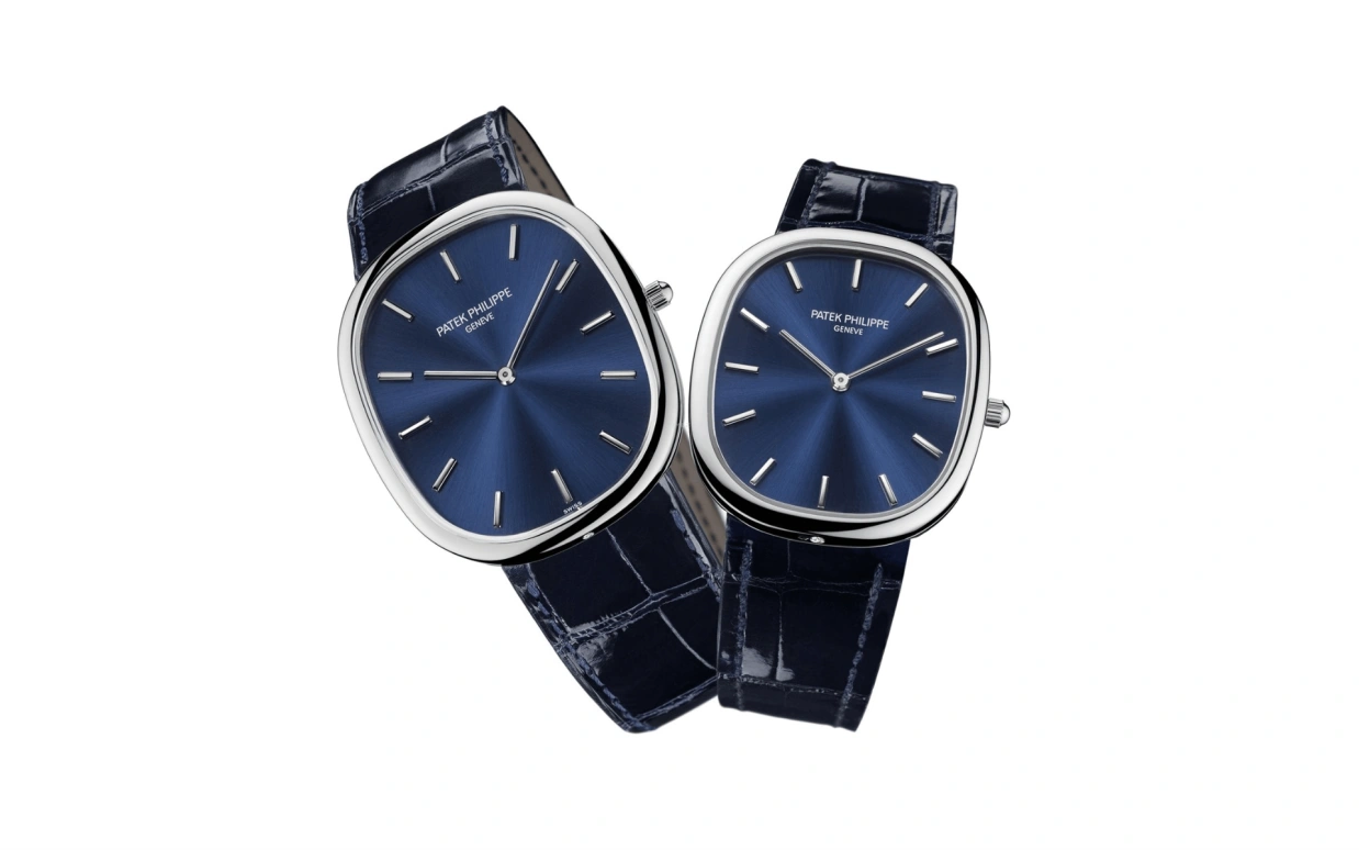 Patek Philippe,Golden Ellipse 34.50mm,34.50mm,Platinum,Blue,Automatic,48hours,In-house Caliber,5738P,5738P-001