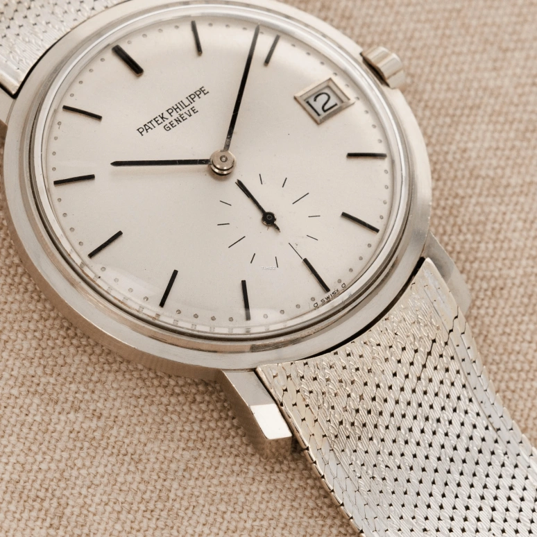 Patek Philippe,Calatrava 36mm,36mm,White Gold,Silver,Automatic,Day,38hours,3445G