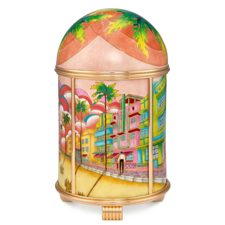 Patek Philippe,Dome Clocks ,Blue,Red,Multi-Color,Electromechanical,In-house Caliber,Red,Pink,Colorful,Enamel,20163M,20163M-001