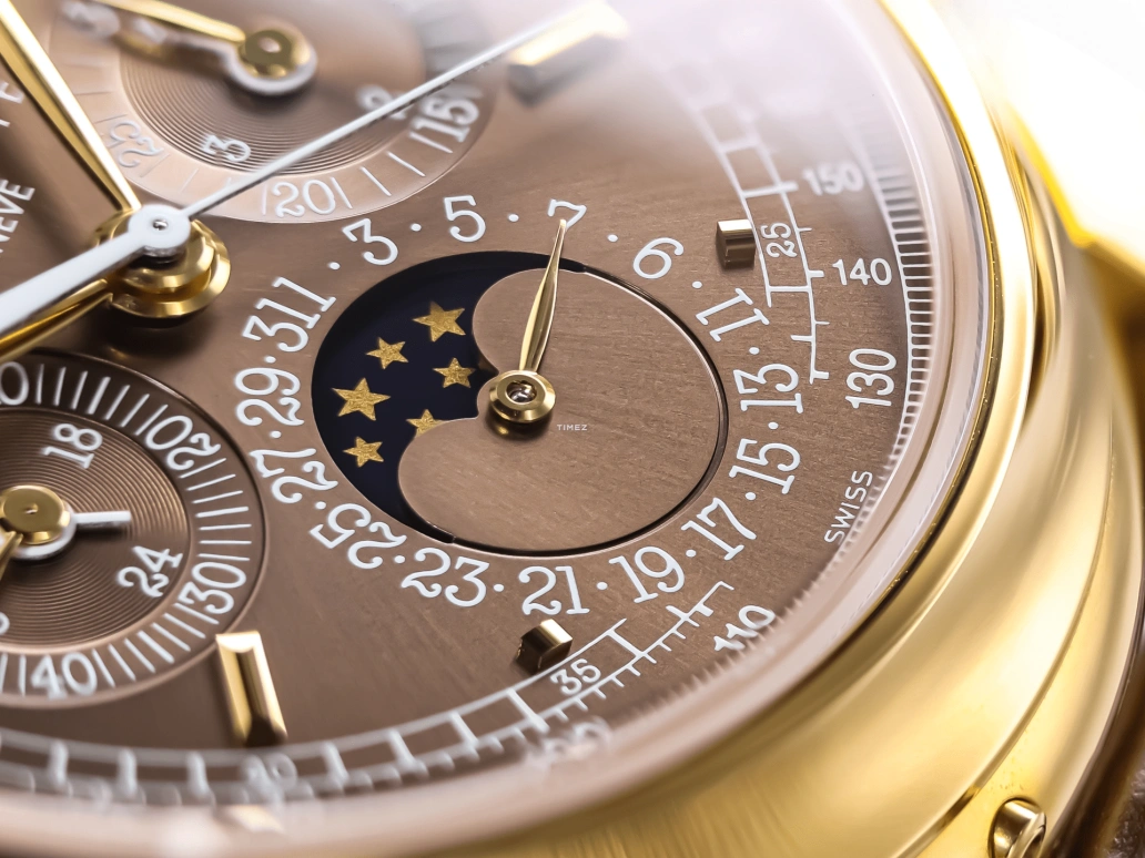 Patek Philippe,Grand Complications 40mm,40mm,Yellow Gold,Brown,Handwound,Chronograph,Moonphase,Perpetual Calendar,Leap Year,60hours,In-house Caliber,5970J,5970J-014