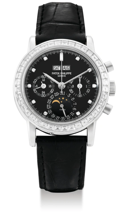 Patek Philippe,Grand Complications 36mm,36mm,Platinum,Black,Handwound,Chronograph,Moonphase,Perpetual Calendar,Leap Year,60hours,In-house Caliber,3990P,3990P-029