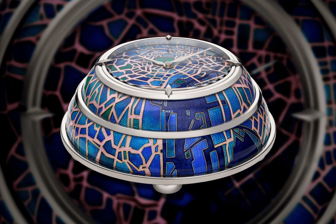 Patek Philippe,Dome Clocks ,Blue,Pink,Multi-Color,Electromechanical,In-house Caliber,Round,Blue,Colorful,25014M,25014M-001
