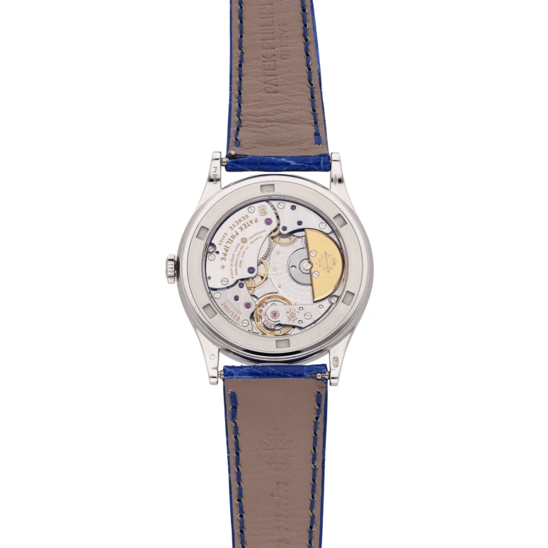 Patek Philippe,Calatrava 38mm,38mm,Platinum,Silver,Multi-Color,Automatic,48hours,In-house Caliber,5077 Blue tit
