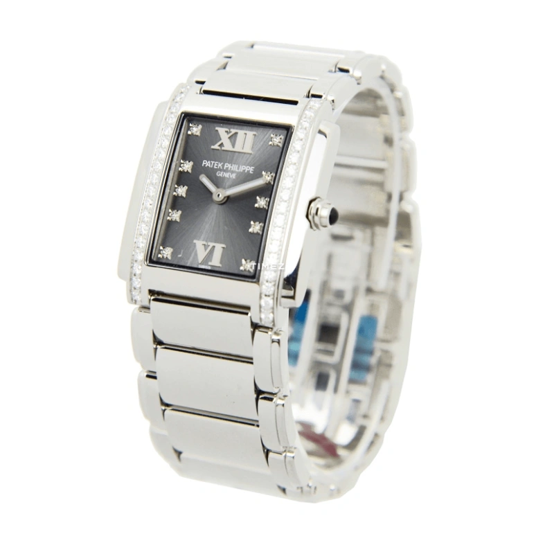 Patek Philippe,Twenty~4 25x30mm,25x30mm,Stainless Steel,Grey,Quartz,In-house Caliber,Sapphire,4910,4910/10A-010