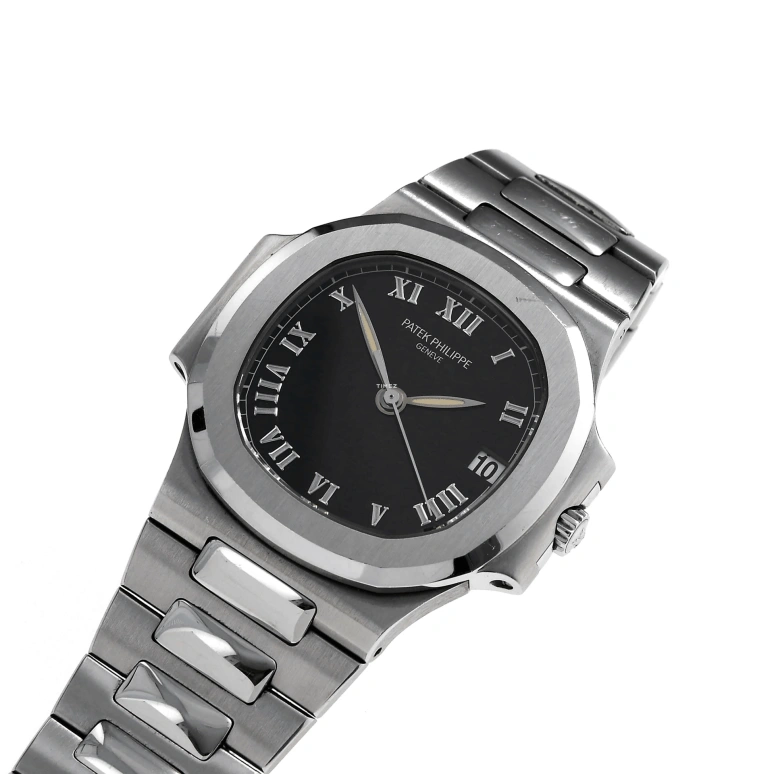 Patek Philippe,Nautilus 37mm,37mm,Stainless Steel,Black,Automatic,Day,In-house Caliber,3800,3800/1A-001