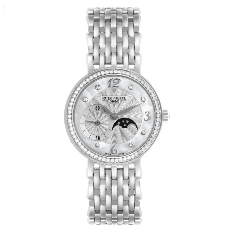Patek Philippe,Complications 31mm,31mm,White Gold,Silver White,Handwound,Moonphase,38hours,4958,4958/1G-001
