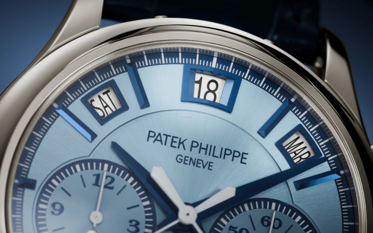Patek Philippe,Grand Complications 42mm,42mm,White Gold,Blue,Automatic,Chronograph,Monopoussoir,Moonphase,Perpetual Calendar,48hours,In-house Caliber,5308G,5308G-001