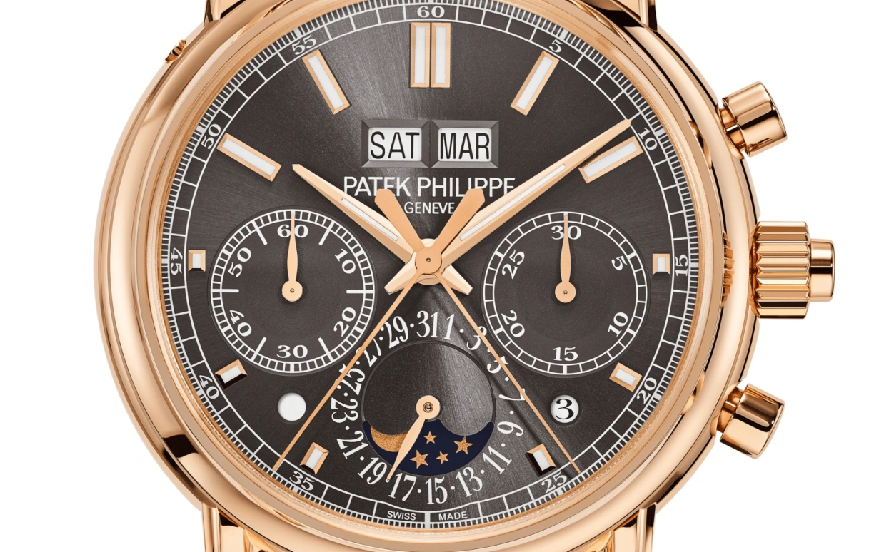 Patek Philippe,Grand Complications 40.20mm,40.20mm,Rose Gold,Grey,Handwound,Chronograph,Moonphase,Perpetual Calendar,Leap Year,65hours,In-house Caliber,5204R,5204R-011