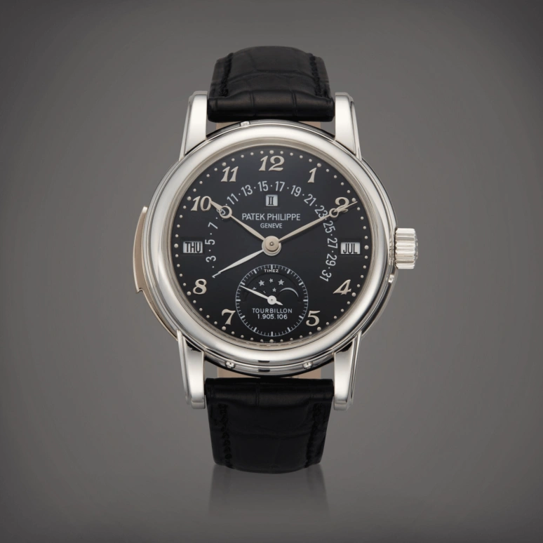 Patek Philippe,Grand Complications 36.80mm,36.80mm,Platinum,Black,Handwound,Moonphase,Perpetual Calendar,Leap Year,Month,48hours,In-house Caliber,5016P,5016P-018