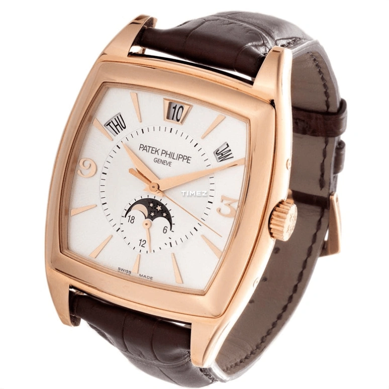 Patek Philippe,Complications 38x51mm,38x51mm,Rose Gold,Silver White,White,Automatic,Moonphase,Annual Calendar,Month,Date,45hours,In-house Caliber,5135R,5135R-001
