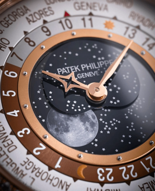 Patek Philippe,Limited Editions 38mm,38mm,Rose Gold,White,Automatic,Moonphase,World Time,7175R,7175R-001