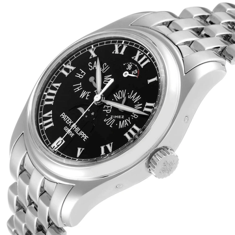 Patek Philippe,Complications 36.50mm,36.50mm,White Gold,Black,Automatic,Moonphase,Annual Calendar,Month,Date,In-house Caliber,Sapphire,Crystal Glass,5036,5036/1G-013