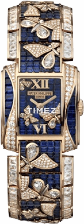 Patek Philippe,Twenty~4 24x27.75mm,24x27.75mm,Rose Gold,Blue,Handwound,48hours,In-house Caliber,4909,4909/102R-001