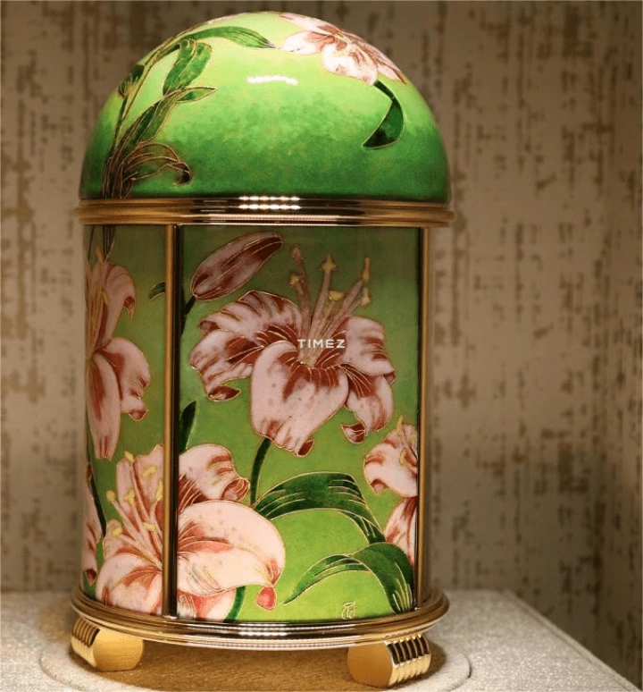 Patek Philippe,Dome Clocks ,White,Pink,Electromechanical,In-house Caliber,Green,Colorful,Enamel,20174M,20174M-001