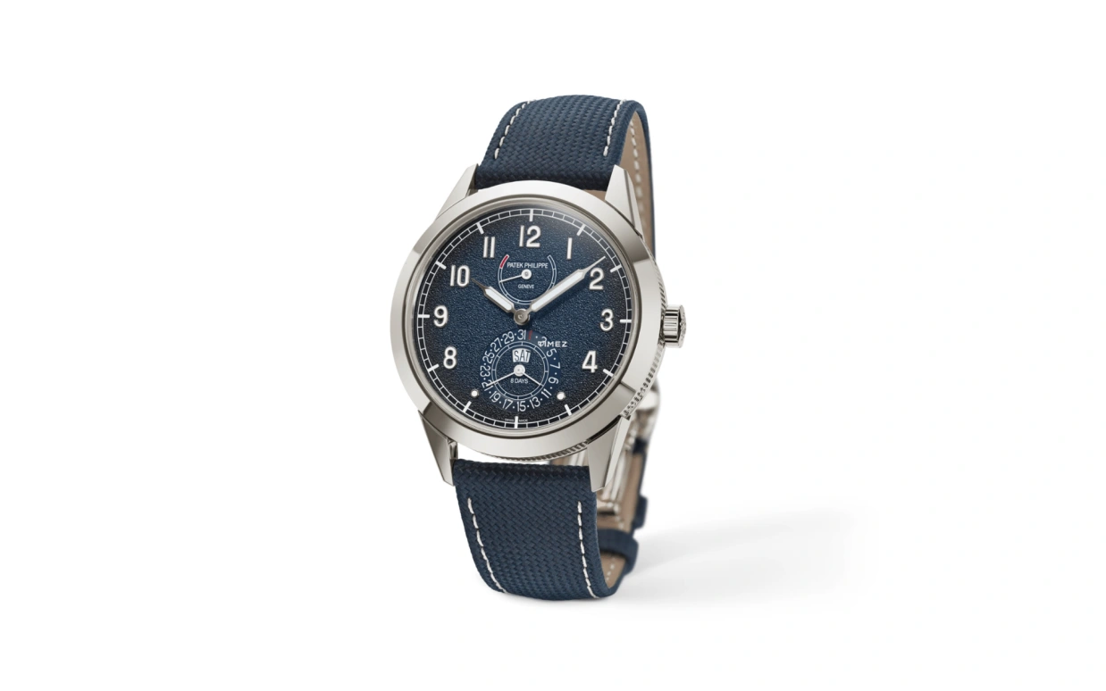 Patek Philippe,Calatrava 41mm,41mm,White Gold,Blue,Gradient,Handwound,Date,Day,Power Reserve Indicator,5328G,5328G-001