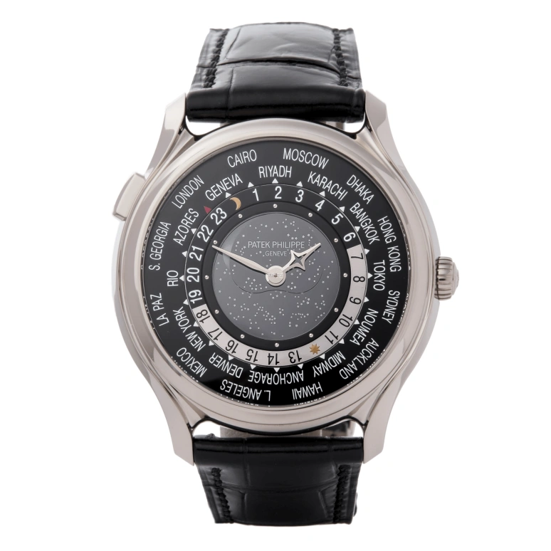 Patek Philippe,Complications 40mm,40mm,White Gold,Black,Automatic,Moonphase,World Time,5575G,5575G-001