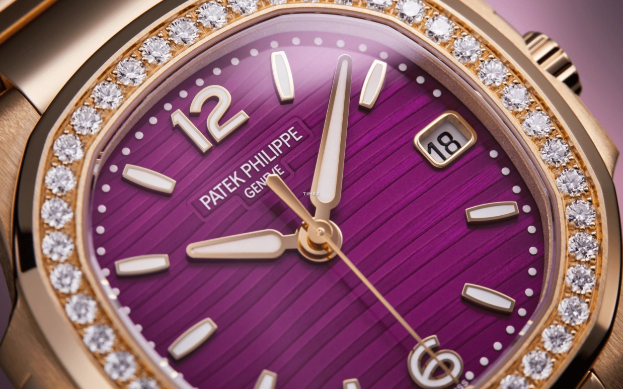 Patek Philippe,Nautilus 32mm,32mm,Rose Gold,Purple,Quartz,Day,In-house Caliber,7010,7010/1R-013