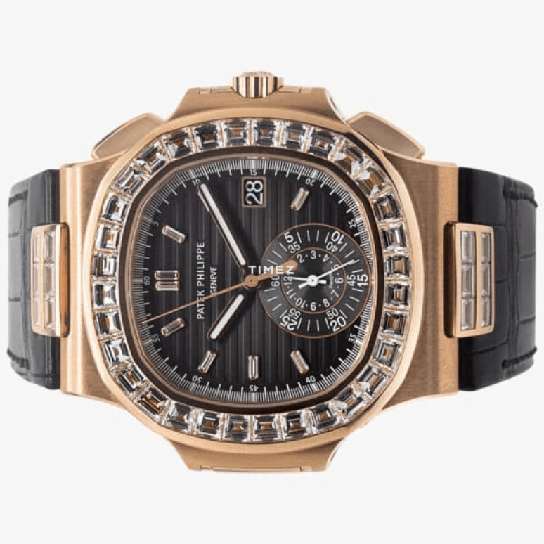 Patek Philippe,Nautilus 40mm,40mm,Rose Gold,Black,Automatic,Chronograph,Day,5980,5980/10R-010