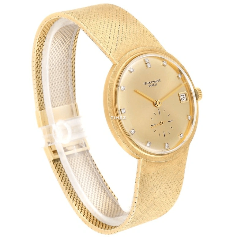 Patek Philippe,Calatrava 35mm,35mm,Yellow Gold,Gold,Automatic,Day,38hours,3445J Diamond