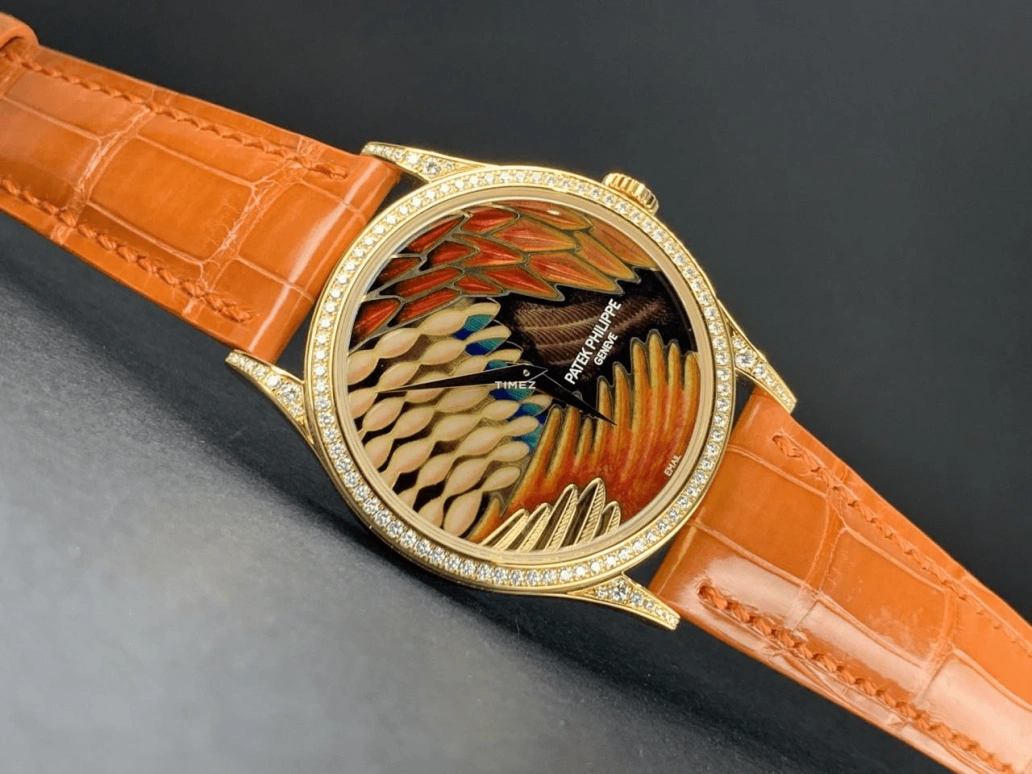 Patek Philippe,Calatrava 37mm,37mm,Rose Gold,Orange,Multi-Color,Brown,Automatic,48hours,In-house Caliber,5077,5077/100R-015