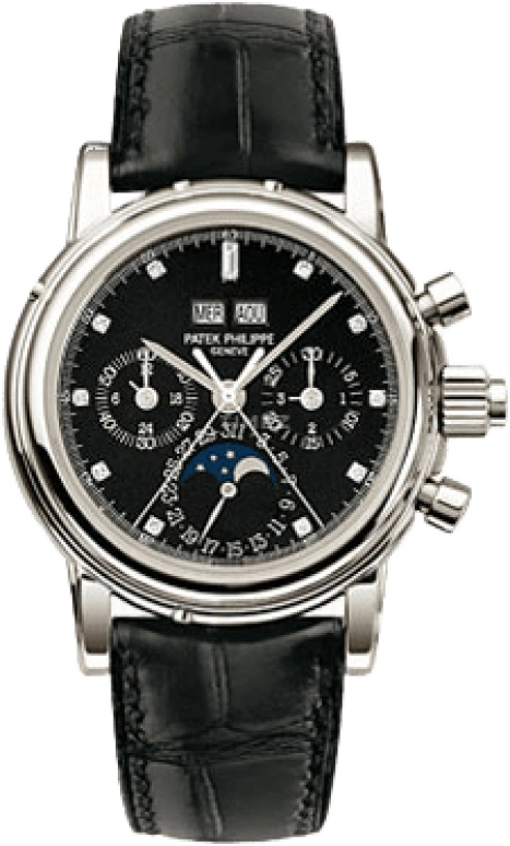 Patek Philippe,Grand Complications 36.70mm,36.70mm,Platinum,Black,Handwound,Chronograph,Moonphase,Perpetual Calendar,Leap Year,60hours,In-house Caliber,5004P,5004P-033