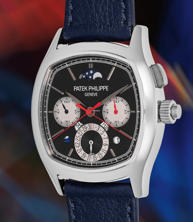 Patek Philippe,Grand Complications 37x45mm,37x45mm,Platinum,Black,Handwound,Monopoussoir,Moonphase,Perpetual Calendar,Leap Year,48hours,In-house Caliber,5951P,5951P-001