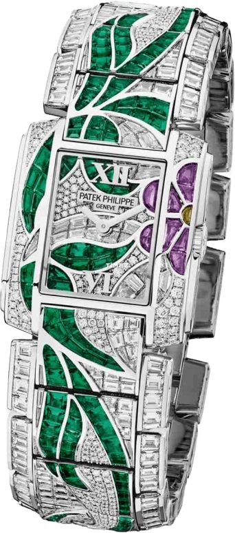 Patek Philippe,Twenty~4 27.80x24mm,27.80x24mm,White Gold,Silver,Green,Handwound,38hours,In-house Caliber,4909,4909/114G-001