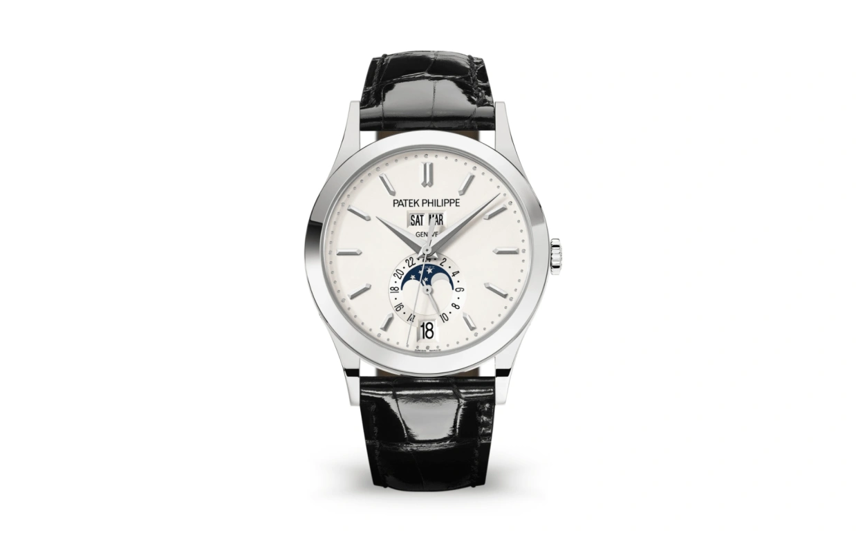 Patek Philippe,Complications 38.50mm,38.50mm,White Gold,Silver,Automatic,Moonphase,Annual Calendar,Month,Date,45hours,In-house Caliber,5396G,5396G-011