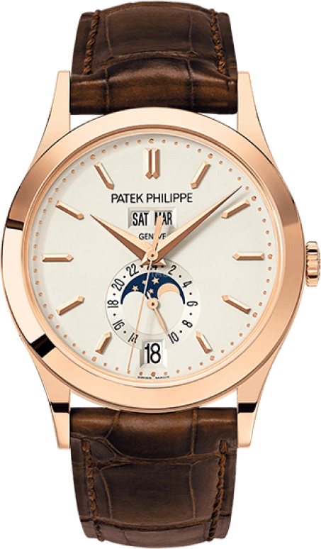 Patek Philippe,Complications 38.50mm,38.50mm,Rose Gold,Silver,Automatic,Moonphase,Annual Calendar,Month,Date,45hours,In-house Caliber,5396R,5396R-011