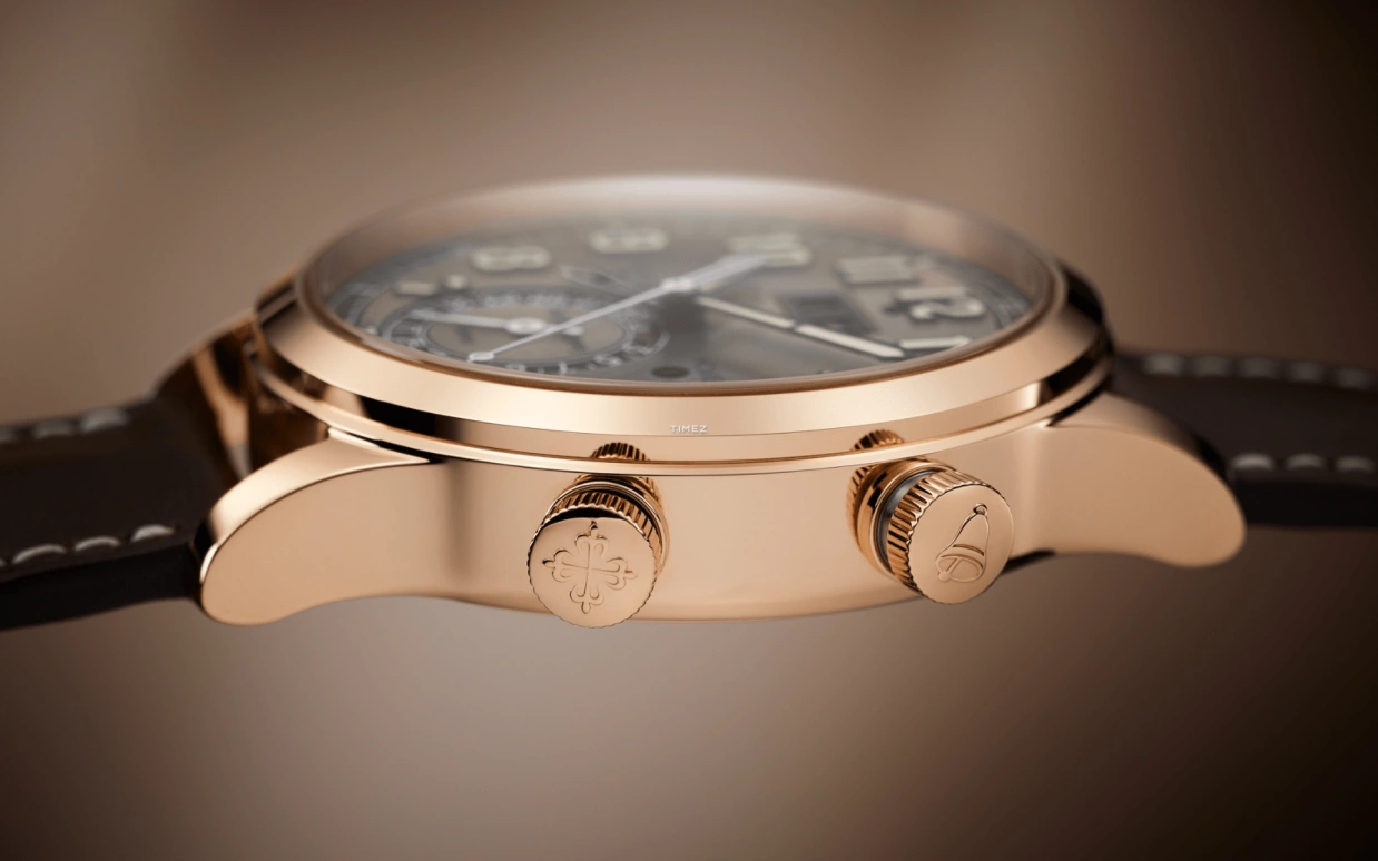 Patek Philippe,Grand Complications 42.20mm,42.20mm,Rose Gold,Grey,Automatic,Day,Dule Time,Alarm,Day / Night Indication,42-52hours,In-house Caliber,5520RG,5520RG-001