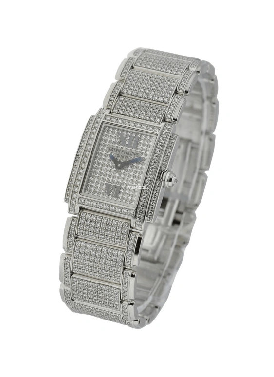 Patek Philippe,Twenty~4 22mm,22mm,White Gold,Silver,Handwound,38hours,In-house Caliber,4909,4909/50G-001