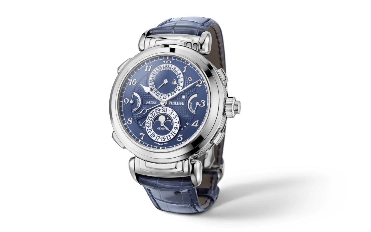 Patek Philippe,Grand Complications 47.40mm,47.40mm,White Gold,Blue,Handwound,Moonphase,Perpetual Calendar,Leap Year,Month,72hours,In-house Caliber,Mark Robert Michael Wahlberg,Mark Wahlberg,Marky Mark,6300G,6300G-010