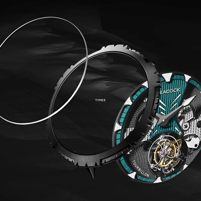 Peacock,Extraordinary 45.50mm,45.50mm,Stainless Steel,Green,Black,Handwound,Tourbillon,45hours,PAG0102,PAG0102.02