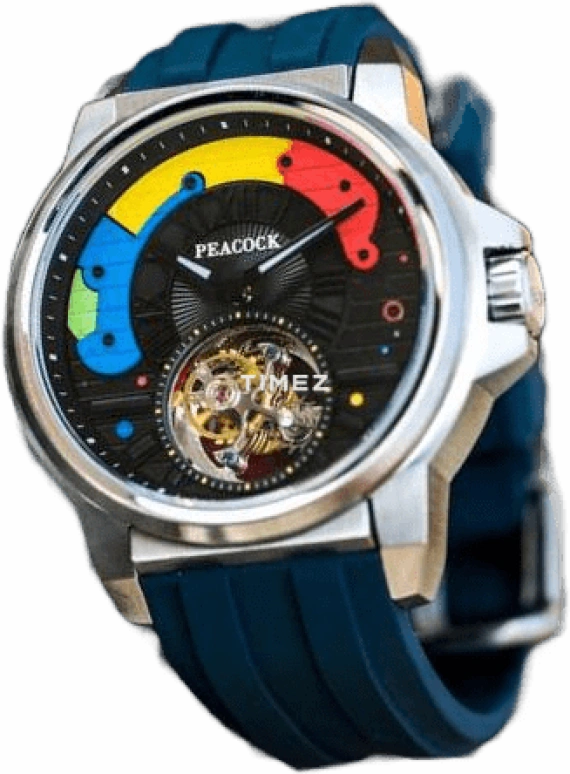 Peacock,Other 45mm,45mm,Stainless Steel,Black,Handwound,Tourbillon,Sapphire,Crystal Glass,P506,P506-1-01